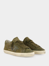 Golden Goose Olive Night Superstar Leather Sneakers with Suede Star