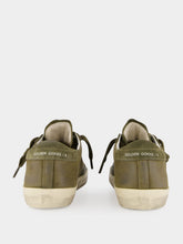 Golden Goose Olive Night Superstar Leather Sneakers with Suede Star