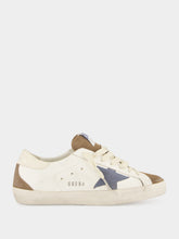 Golden Goose Blue Denim and Brown Super-Star Sneakers