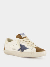 Golden Goose Blue Denim and Brown Super-Star Sneakers
