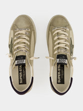 Golden Goose Olive Green and Cream Super-Star Sneakers