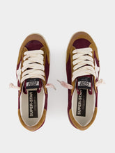 Golden Goose Bordeaux and Brown Superstar Sneakers with Leather Star