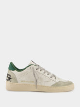 Golden Goose White and Green Ballstar Sneakers with Matt Heel