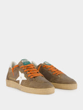 Golden Goose Brown and White Ball Star Sneakers with Leather Star
