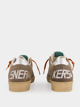 Golden Goose Brown and White Ball Star Sneakers with Leather Star