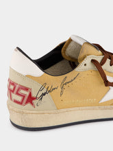 Golden Goose Sand and Milk Ball Star Leather Sneakers