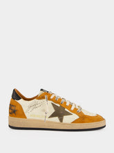 Golden Goose White and Orange Ball Star Sneakers