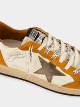 Golden Goose White and Orange Ball Star Sneakers
