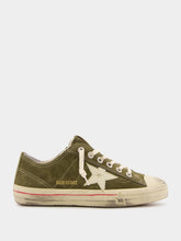 Golden Goose Olive Green V-Star 2 Suede Sneakers