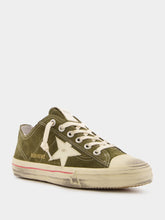 Golden Goose Olive Green V-Star 2 Suede Sneakers