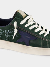 Golden Goose Green Stardan Sneakers with Blue Leather Star