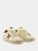 Golden Goose White Stardan Sneakers with Green Snake Star