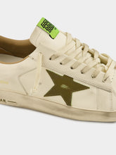 Golden Goose White Stardan Sneakers with Green Snake Star
