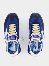 Golden Goose Marathon Sneakers With Blue Nylon Upper And White Star