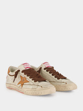Golden Goose Beige and Brown Super-Star Leather Sneakers