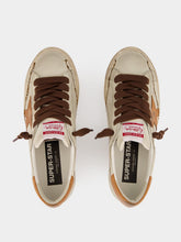 Golden Goose Beige and Brown Super-Star Leather Sneakers