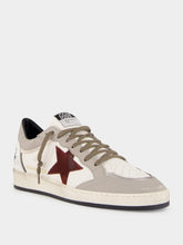 Golden Goose White, Dove and Bordeaux Ball Star Leather Sneakers