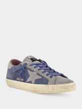 Golden Goose Blue and Silver Super-Star Sneakers