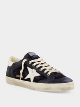 Golden Goose Dark Blue Super-Star Leather Sneakers