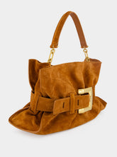 Balmain Brown Anthem Medium Suede Leather Bag