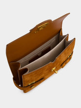 Balmain Suede B-Buzz 24 Shoulder Bag in Brown