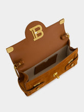 Balmain B-Buzz 23 Suede Leather Pouch in Brown