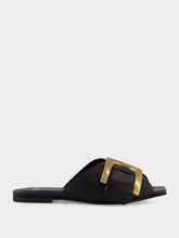 Balmain Black Anthem Flat Sandals