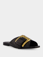 Balmain Black Anthem Flat Sandals