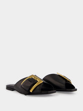 Balmain Black Anthem Flat Sandals