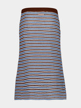 Marni Brown Blue Striped Crochet Midi Skirt