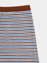 Marni Brown Blue Striped Crochet Midi Skirt