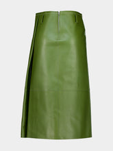 Marni North Sea Green Bonded Nappa Leather Midi Skirt