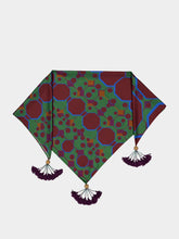 Paula Granita Octa Print Printed Silk Twill Scarf with Trims