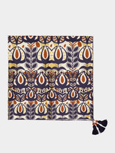 Paula Granita Wonderland Printed Silk Twill Scarf with Trims