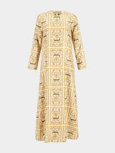 Paula Gray Crocoprint Printed Silk Twill Dress