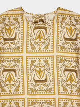 Paula Gray Crocoprint Printed Silk Twill Dress