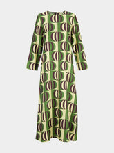 Paula Gray Modernchess Printed Silk Twill A-Line Dress