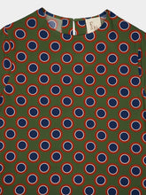 Paula Grayf Symmetrical Eye Dress with Feathers