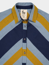 Paula Gugenheim Deep See Stripes Hand-Woven Evasé Dress