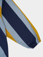 Paula Gugenheim Deep See Stripes Hand-Woven Evasé Dress