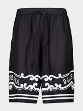Dolce & Gabbana Black Silk Bandanna-Print Shorts