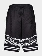 Dolce & Gabbana Black Silk Bandanna-Print Shorts