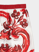 Dolce & Gabbana Red Majolica-Print Silk Vanity Bermuda Shorts