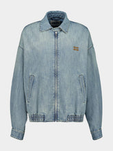 Miu Miu Light Blue Chambray Blouson Jacket