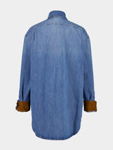 Miu Miu Celeste Blue Long-Sleeve Denim Shirt