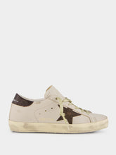 Golden Goose White Super-Star Sneakers With Lizard-Printed Star