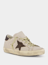 Golden Goose White Super-Star Sneakers With Lizard-Printed Star