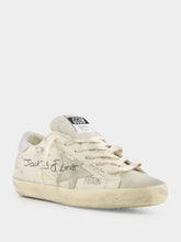 Golden Goose White and Silver Star Sneakers