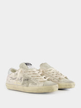 Golden Goose White and Silver Star Sneakers
