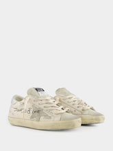 Golden Goose White and Silver Star Sneakers